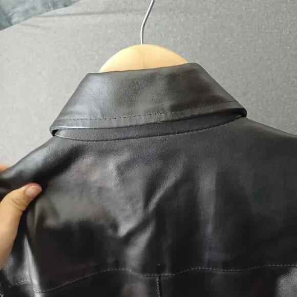 Vintage Y2K Leather Kids Jacket Medium 7-8